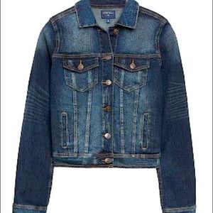 Just USA Distressed Dark Wash Jean Jacket